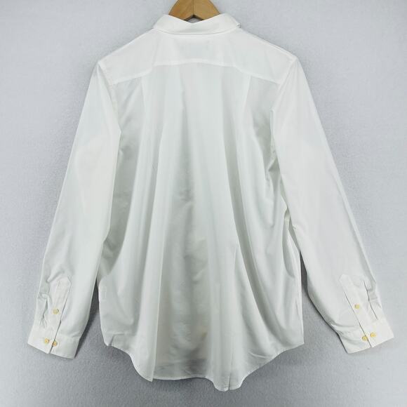 LANDS END Shirt Womens 16 Tall Poplin Button Up Long Sleeve Cotton White NEW - Picture 3 of 12